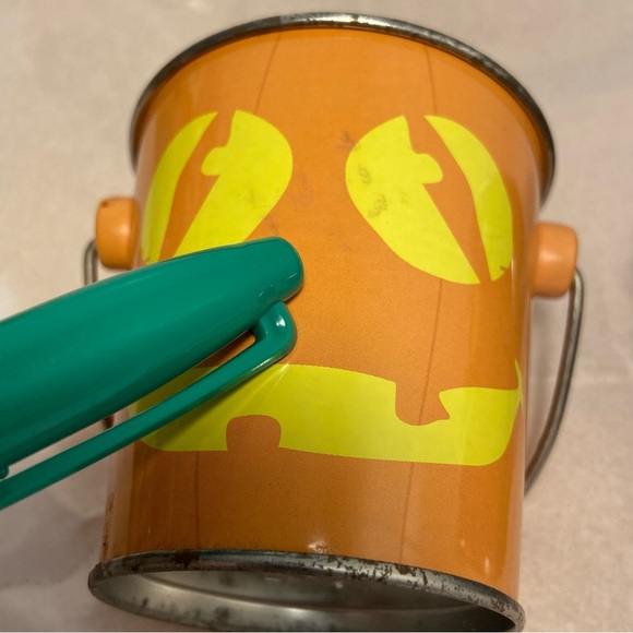 Vintage Halloween Buckets 2 mini pail Black Cat Jack O Lantern pumpkin face 90s - Picture 3 of 16